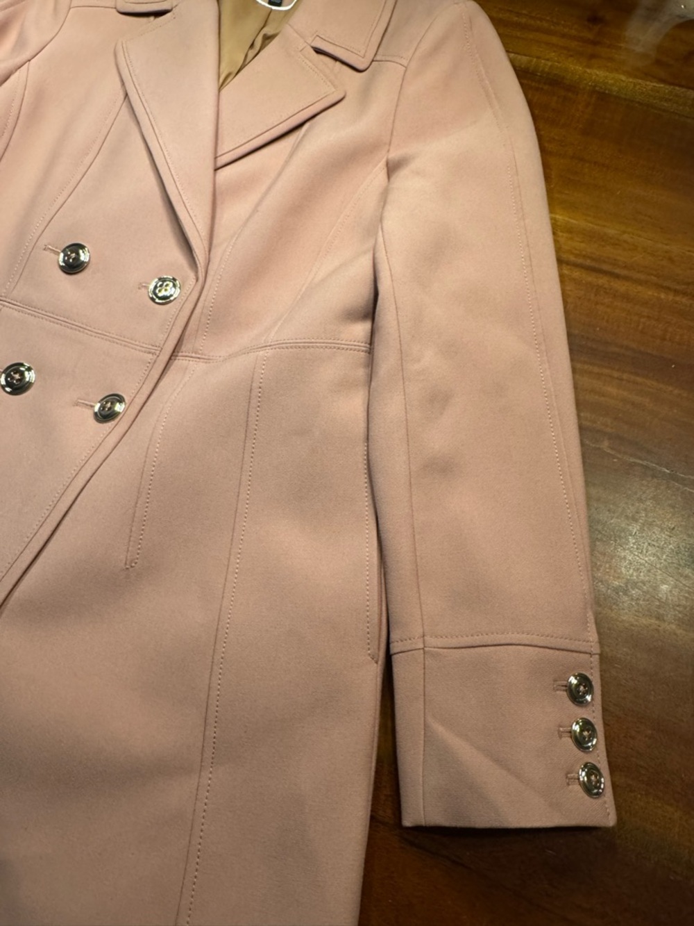 White House Black Market Womens Rose Pink Long Jacket Blazer Coat Sz M - Picture 4 of 8